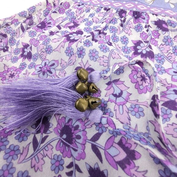 NEW Spell Sienna Sleeveless Tunic Dress Lilac Floral Resort Cottagecore Boho XS - Picture 5 of 8